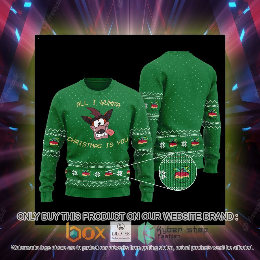 crash bandicoot christmas wool sweater 2 279