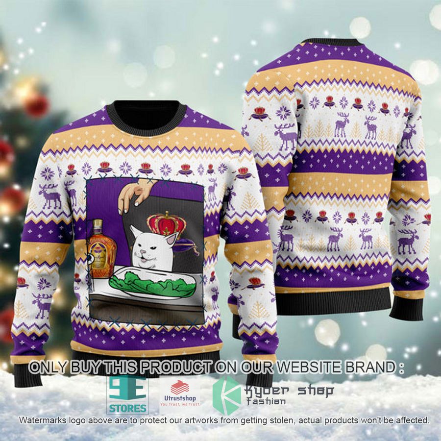 crown royal cat meme ugly christmas sweater 1 21422