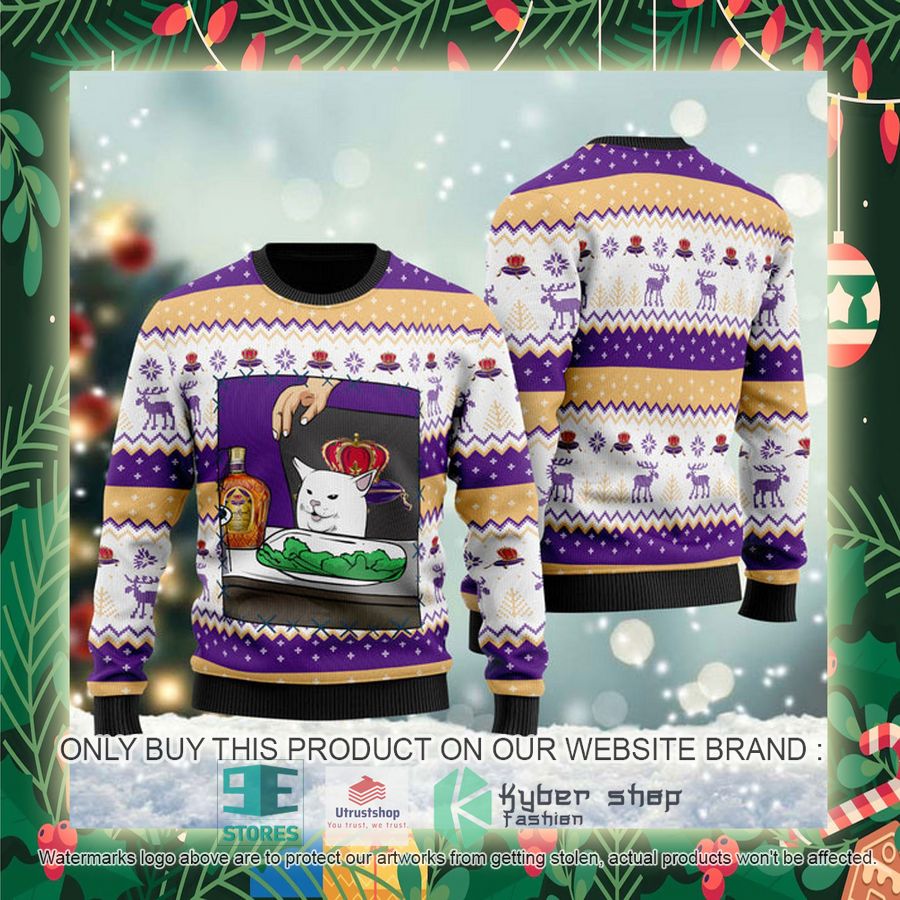 crown royal cat meme ugly christmas sweater 2 56508