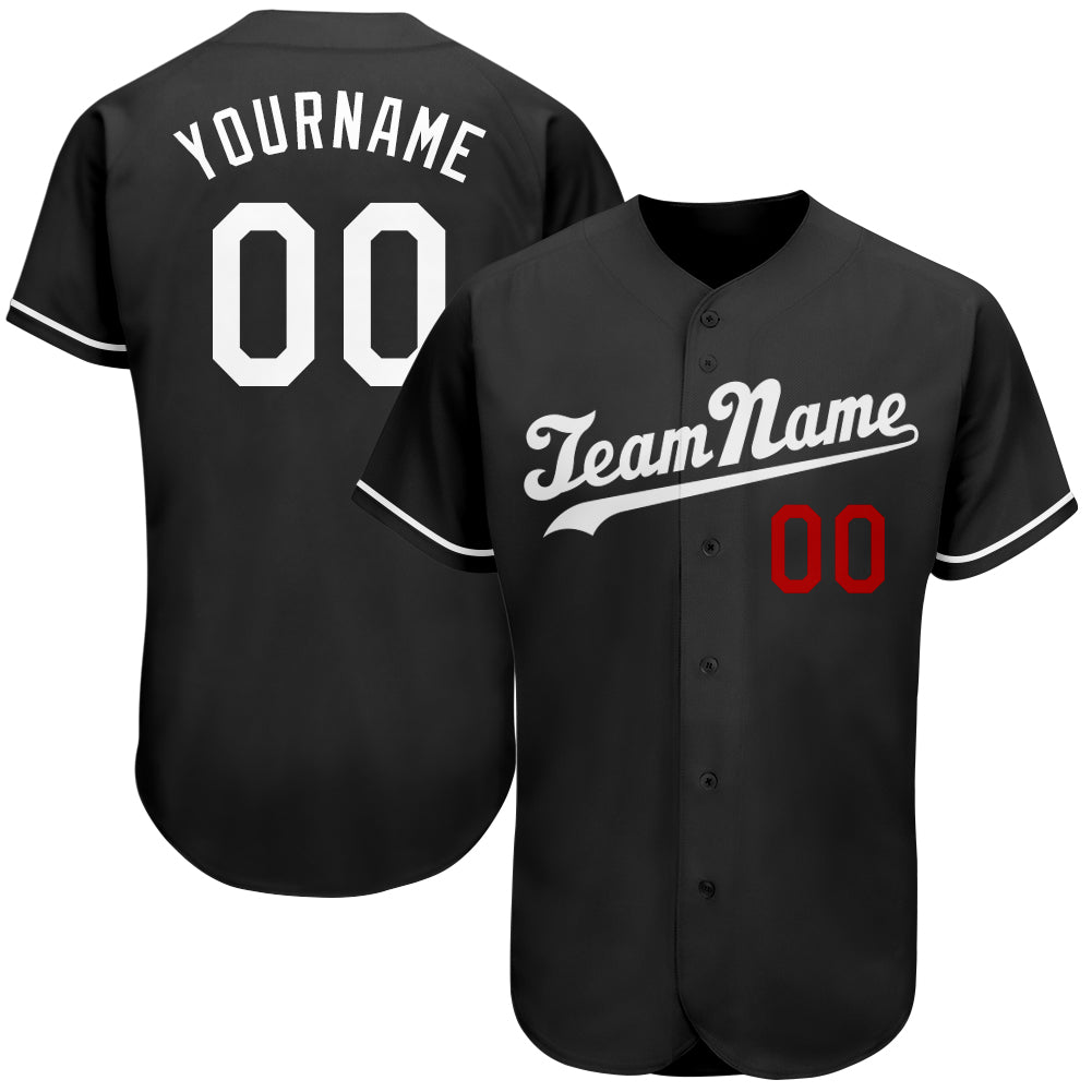custom black white red authentic baseball jersey custom ichibaseball081 18 mockup baseball front