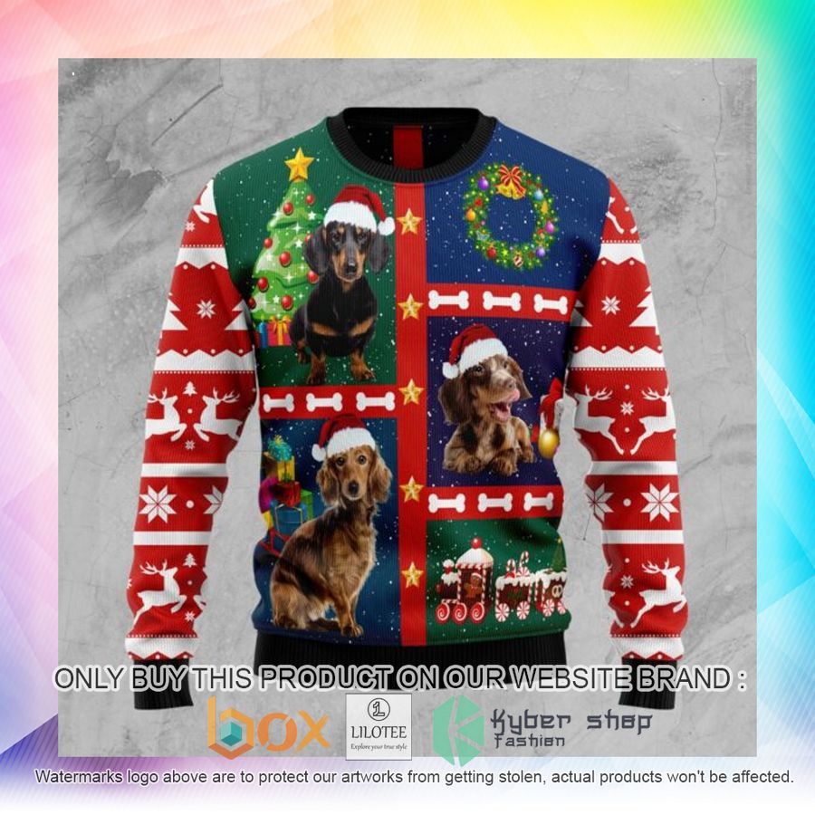 cute dachshund ugly christmas sweatshirt 2 60886