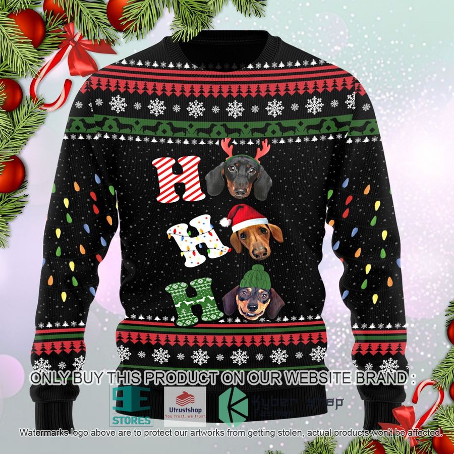 NEW Dachshund Ho Ho Ho Ugly Sweater 2 dachshund ho ho ho ugly christmas sweater 1 56003