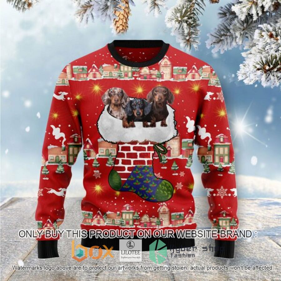 dachshund light up ugly christmas sweatshirt 1 89220
