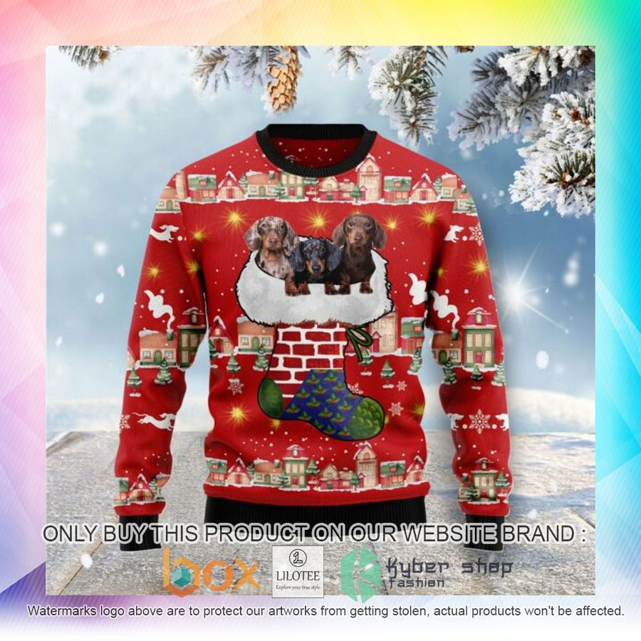dachshund light up ugly christmas sweatshirt 2 87486