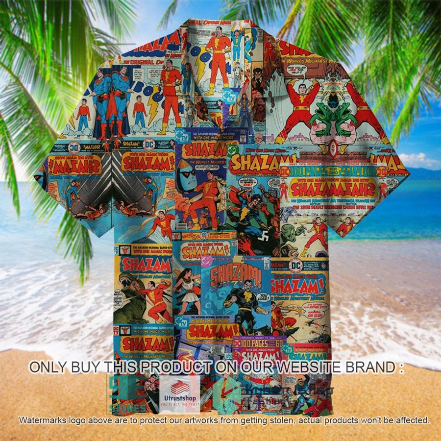 NEW DC Comics Shazam Covers Hawaii Shirt 1 dc comics shazam covers hawaiian shirt 1 31836