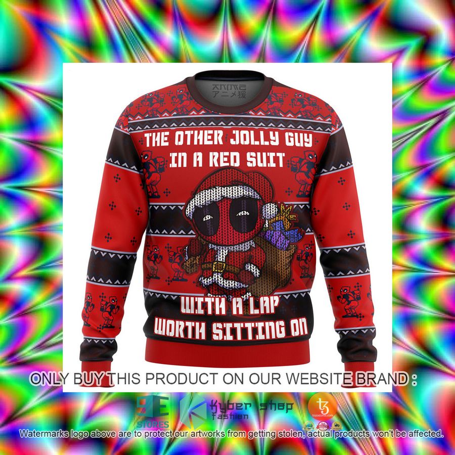 HOT Deadpool Jolly Red Guy Ugly Christmas Sweater 3 deadpool jolly red guy knitted wool sweater 3 22838