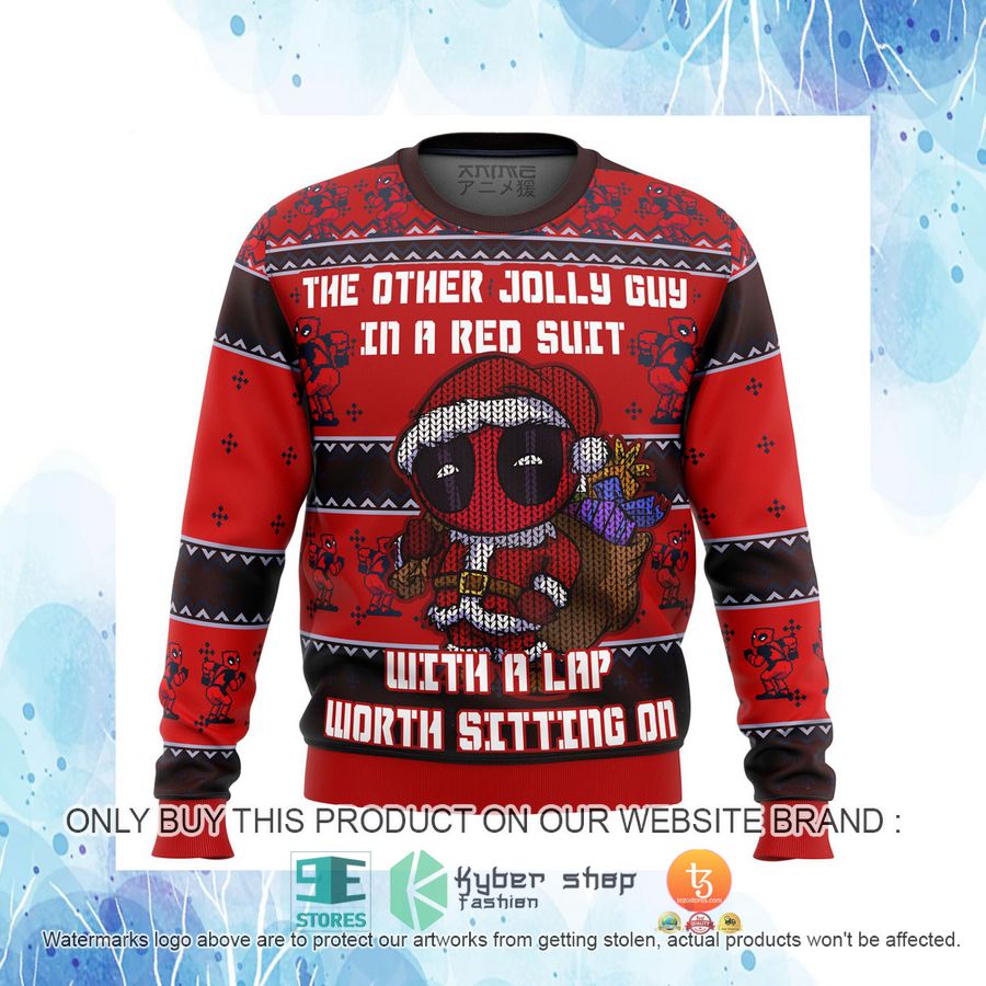HOT Deadpool Jolly Red Guy Ugly Christmas Sweater 4 deadpool jolly red guy knitted wool sweater 4 81525