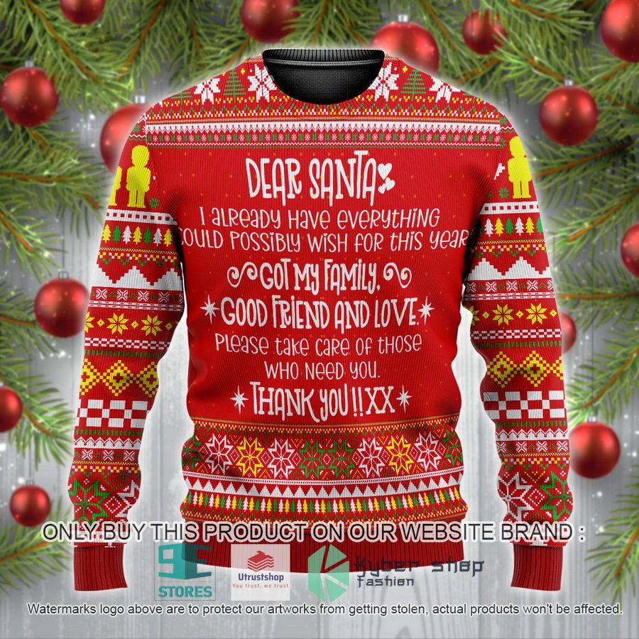 dear santa please take care of those who need you ugly christmas sweater 1 5457