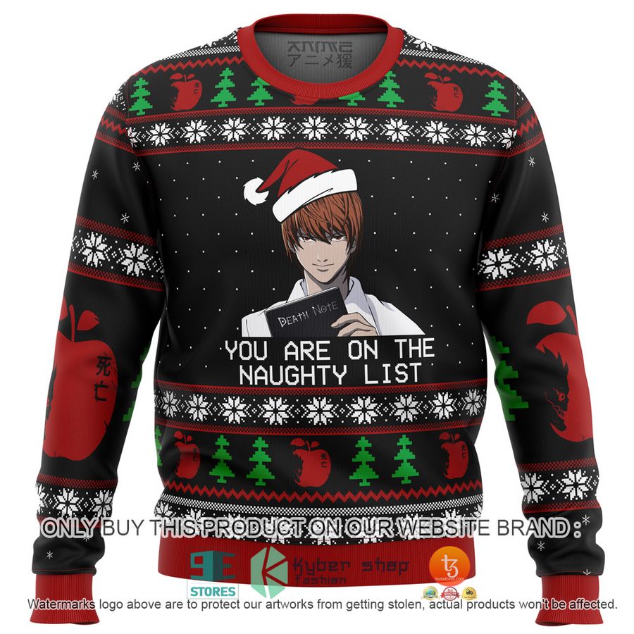 death note naughty list knitted wool sweater 1 80350