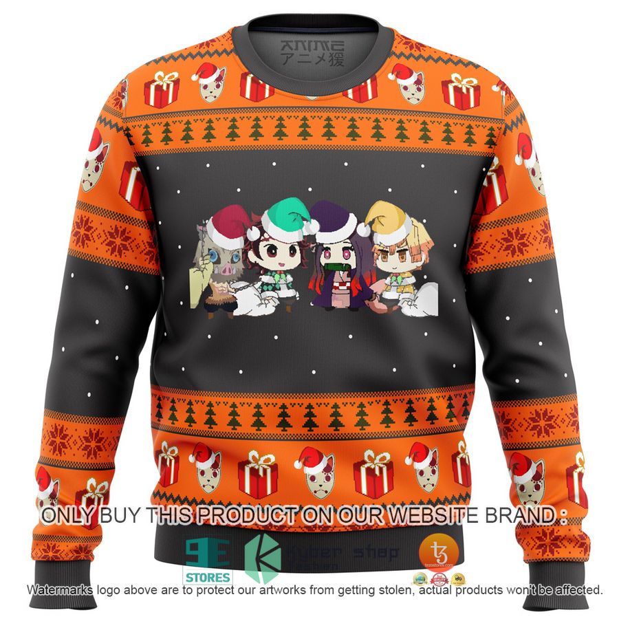 HOT Demon Slayer Chibi Ugly Christmas Sweater 1 demon slayer chibi knitted wool sweater 1 49240