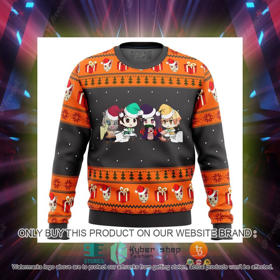 HOT Demon Slayer Chibi Ugly Christmas Sweater 2 demon slayer chibi knitted wool sweater 2 80454