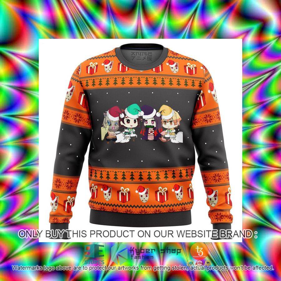 HOT Demon Slayer Chibi Ugly Christmas Sweater 3 demon slayer chibi knitted wool sweater 3 30256