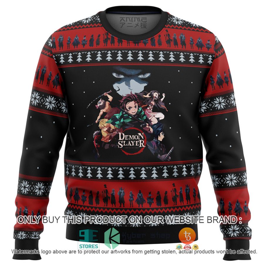 HOT Demon Slayer Poster Ugly Christmas Sweater 8 demon slayer poster knitted wool sweater 1 75920