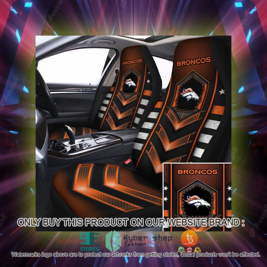denver broncos electric orange car seat covers 2 50574