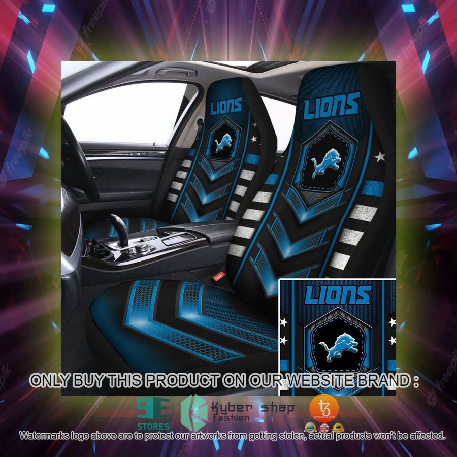 detroit lions blue black car seat covers 2 46369