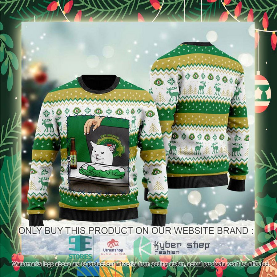 dixie beer cat meme ugly christmas sweater 2 4641