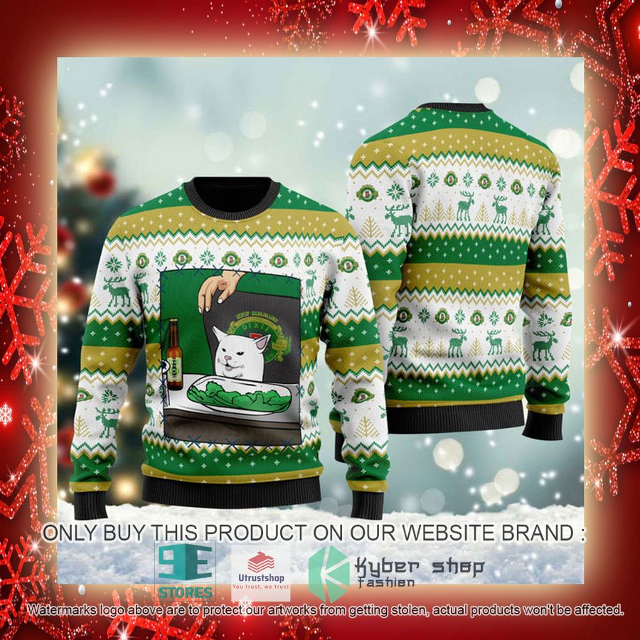 NEW Dixie Beer Cat Meme Christmas Ugly Sweater 3 dixie beer cat meme ugly christmas sweater 3 41560