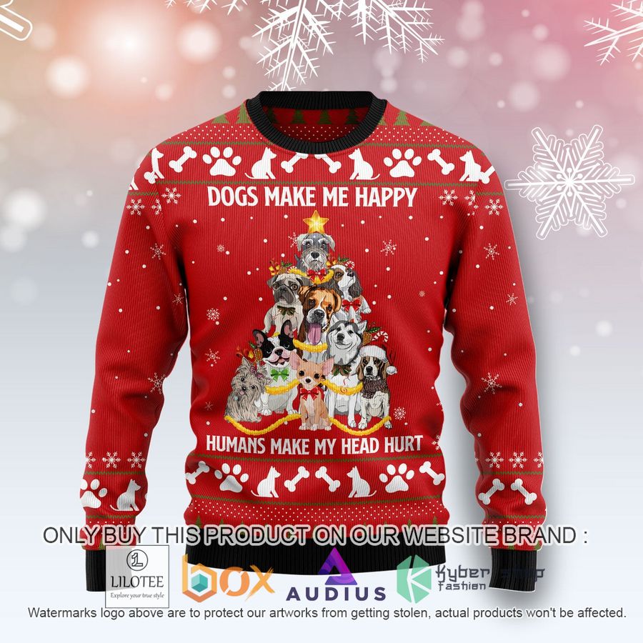 dogs make me happy ugly christmas sweater 1 28842