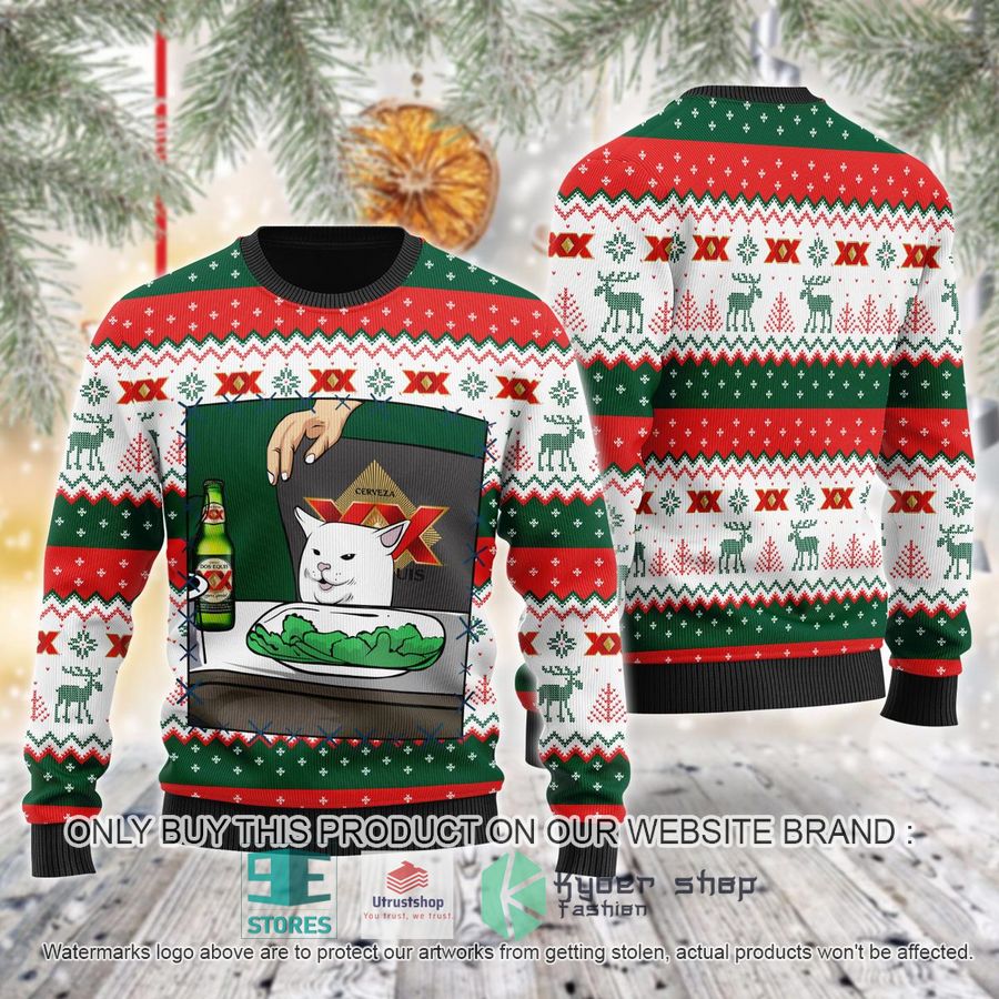 dos equis cat meme ugly christmas sweater 1 88852