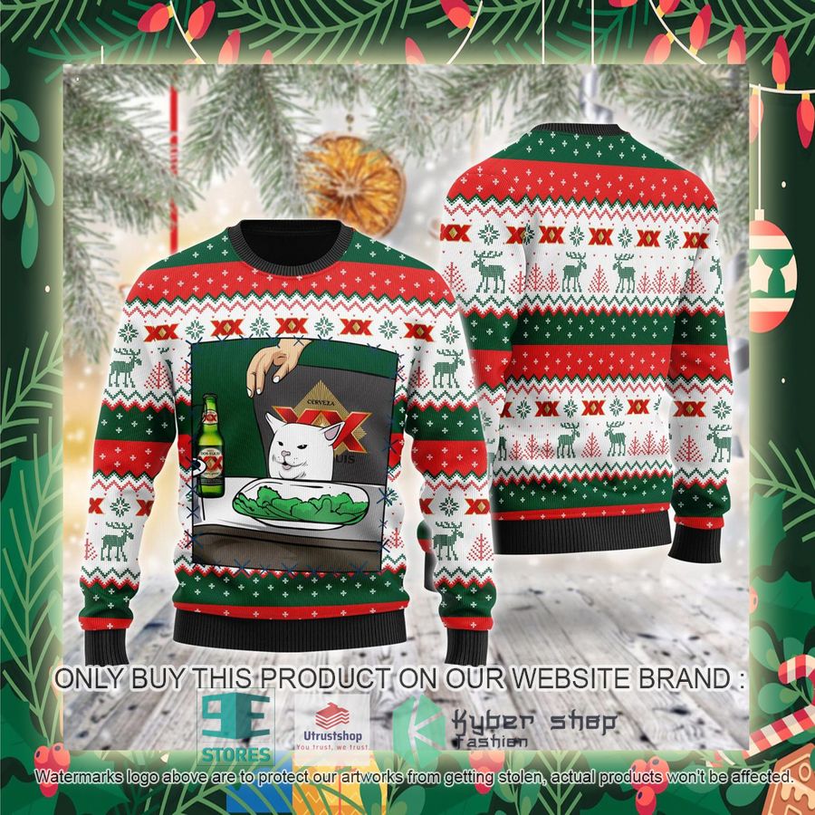 dos equis cat meme ugly christmas sweater 2 13411
