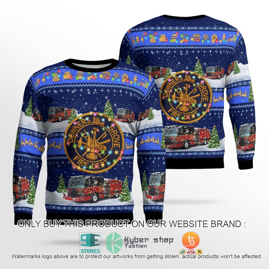 downers grove dupage county illinois downers grove fire department blue christmas sweater 2 9368