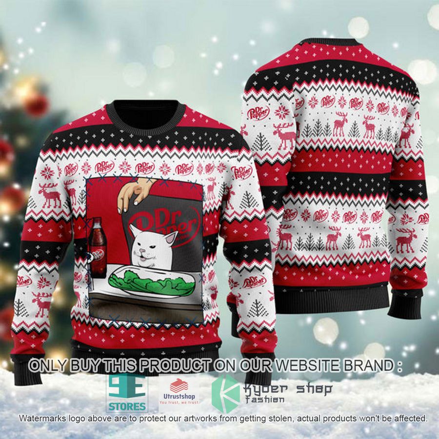 dr pepper cat meme ugly christmas sweater 1 50204