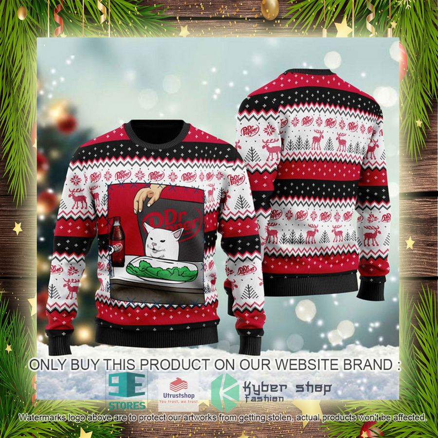 NEW Dr Pepper Cat Meme Christmas Ugly Sweater 4 dr pepper cat meme ugly christmas sweater 4 48362