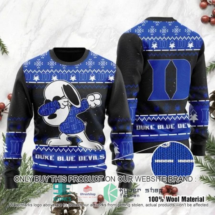 NEW Duke Blue Devils Snoopy Dabbing Ugly Sweater 2 duke blue devils snoopy dabbing ugly chrisrtmas sweater 2 21576