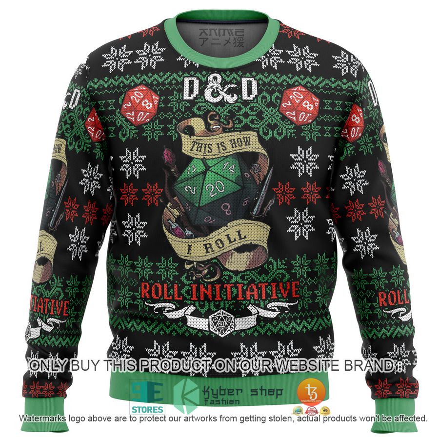 dungeons dragons roll initiative knitted wool sweater 1 92145