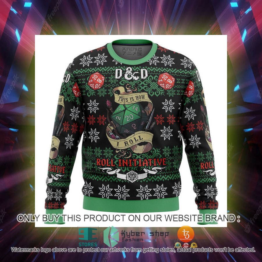 dungeons dragons roll initiative knitted wool sweater 2 82772