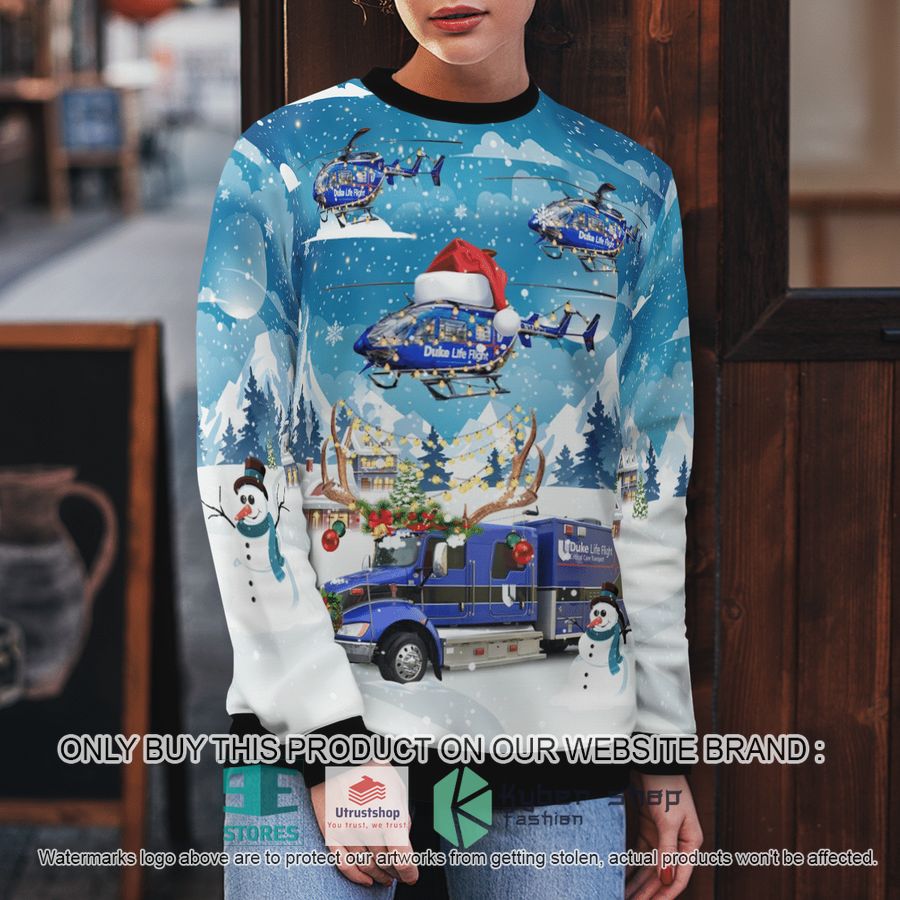 NEW Durham North Carolina Duke Life Flight Ambulance And EC-145 Helicopter Christmas Sweater 5 durham north carolina duke life flight ambulance and ec 145 helicopter christmas sweater 5 43340