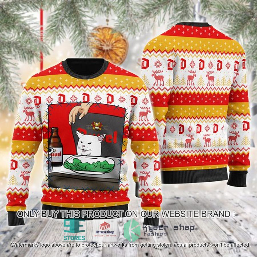duvel beer cat meme ugly christmas sweater 1 20693