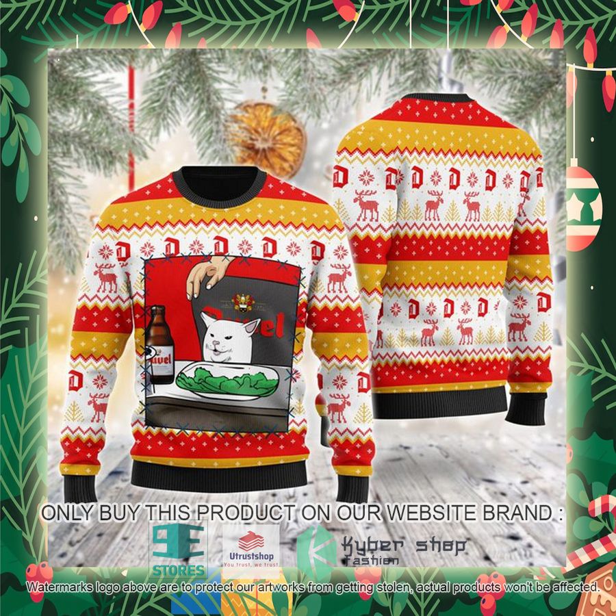 duvel beer cat meme ugly christmas sweater 2 1289