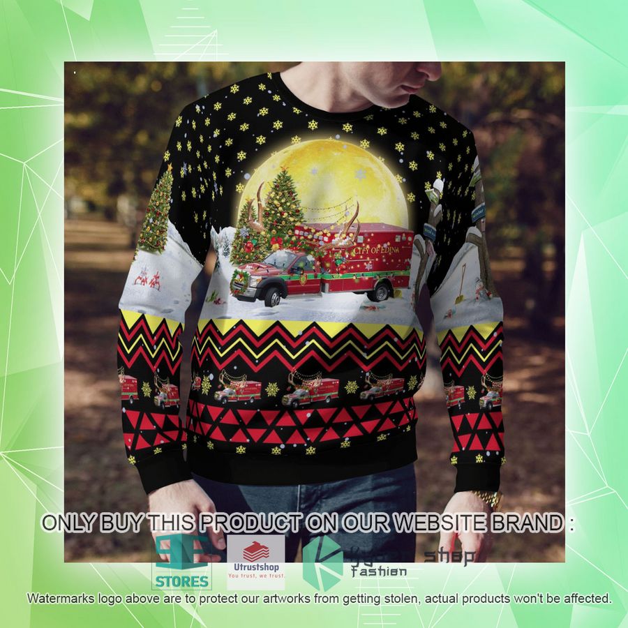NEW Edina MN Fire Paramedic Ambulance M92 Christmas Sweater 10 edina mn fire paramedic ambulance m92 christmas sweater 10 37451
