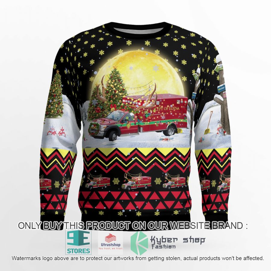 edina mn fire paramedic ambulance m92 christmas sweater 2 35614