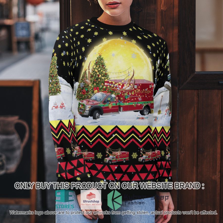 NEW Edina MN Fire Paramedic Ambulance M92 Christmas Sweater 5 edina mn fire paramedic ambulance m92 christmas sweater 5 95061