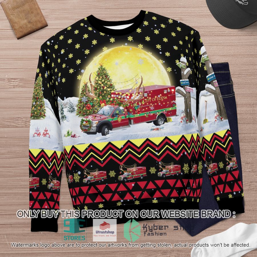 NEW Edina MN Fire Paramedic Ambulance M92 Christmas Sweater 6 edina mn fire paramedic ambulance m92 christmas sweater 6 7673