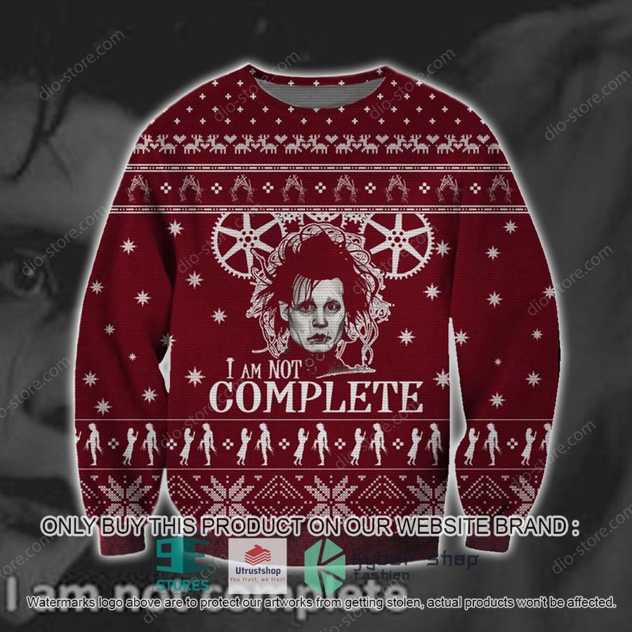 edward scissorhands i am not complete ugly christmas sweater 1 14058