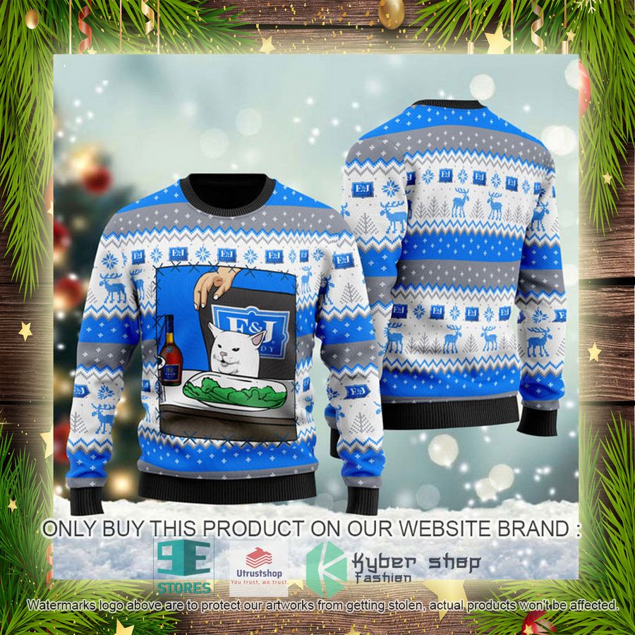 NEW E&J Brandy Cat Meme Christmas Ugly Sweater 4 ej brandy cat meme ugly christmas sweater 4 4199