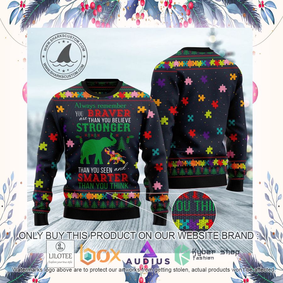 Elephant Autism Awareness Ugly Christmas Sweater 12 elephant autism awareness ugly christmas sweater 12 41851