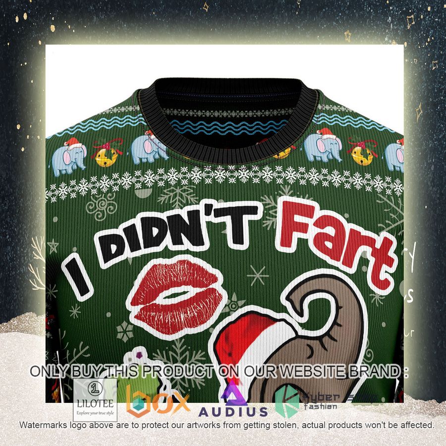 Elephant I Didnt Fart My Butt Blew You A Kiss Ugly Christmas Sweater 11 elephant i didnt fart my butt blew you a kiss ugly christmas sweater 11 53580