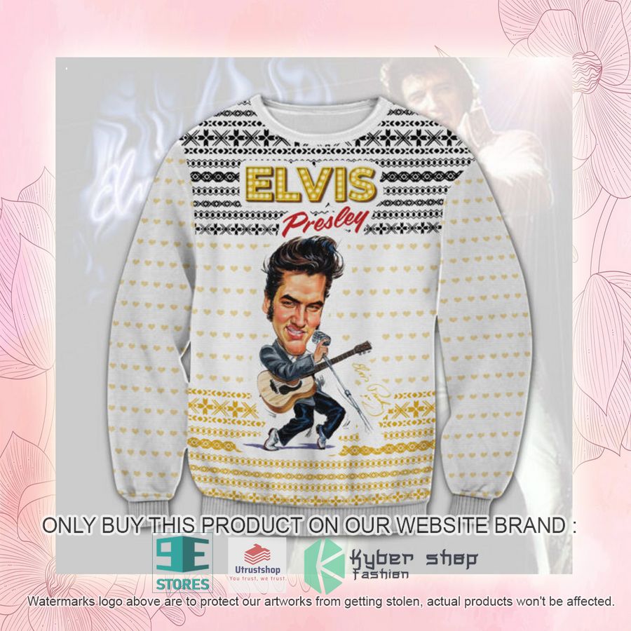 NEW Elvis Presley white Ugly Sweater 2 elvis presley white ugly christmas sweater 2 98202