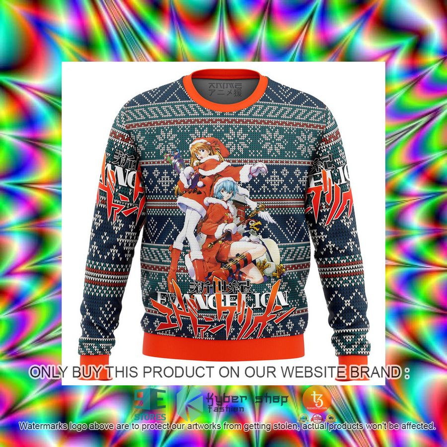 HOT Evangelion Alt Ugly Christmas Sweater 3 evangelion alt knitted wool sweater 3 61300