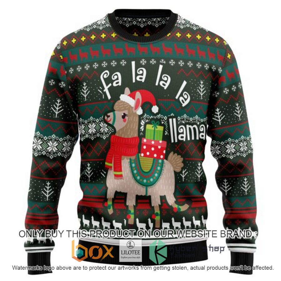 fa la la la llama ugly christmas sweatshirt 1 96932