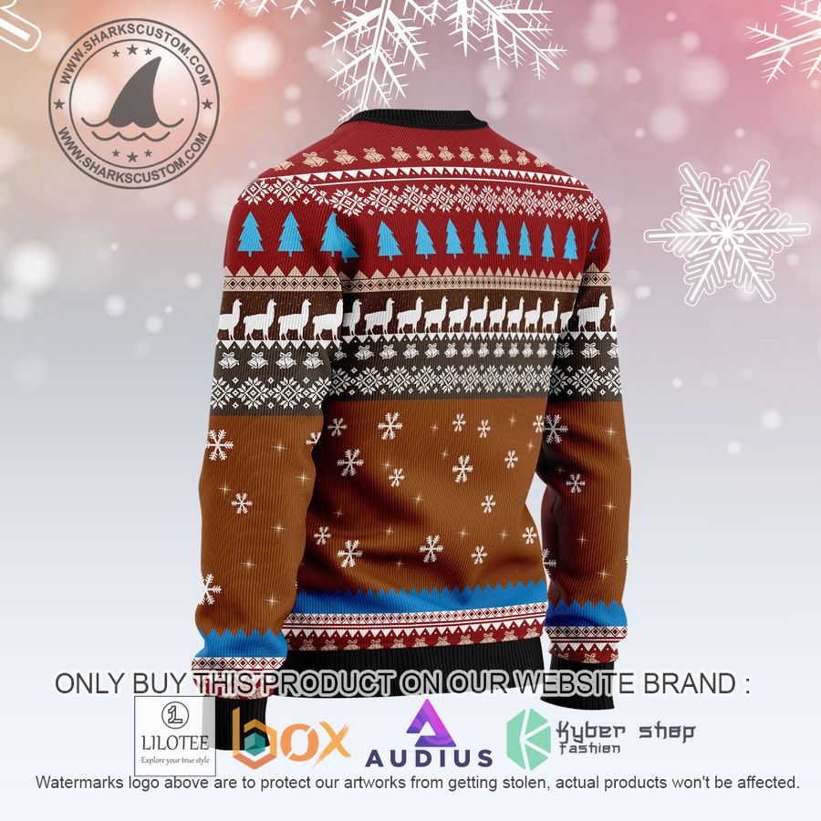 fa lla lla llamas ugly christmas sweater 2 62946