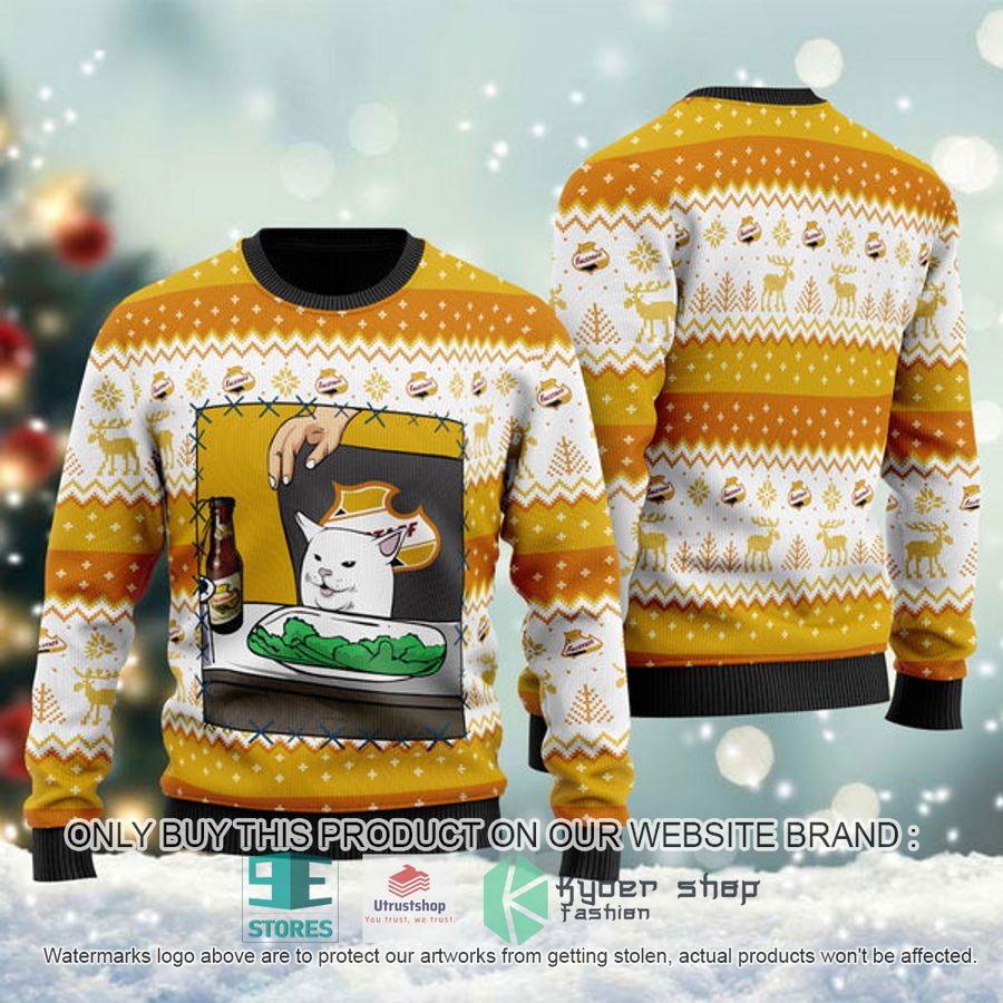 falstaff beer cat meme ugly christmas sweater 1 97931