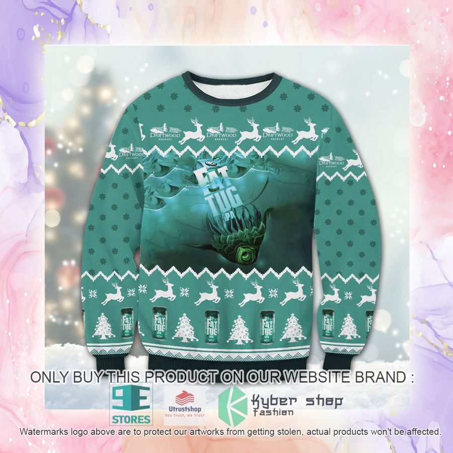 NEW Fat Tug IPA Driftwood Beer Ugly Christmas Sweatshirt 2 fat tug ipa driftwood beer ugly christmas sweater 2 23358