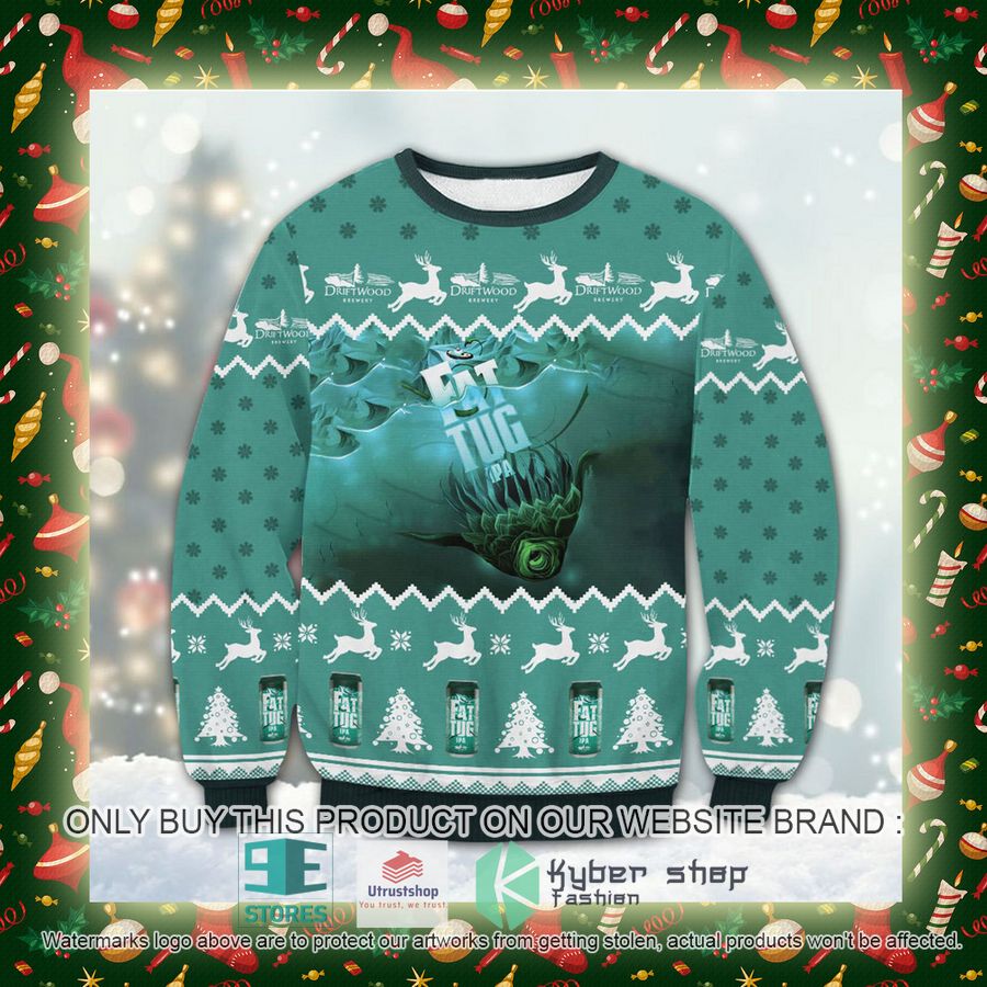 NEW Fat Tug IPA Driftwood Beer Ugly Christmas Sweatshirt 3 fat tug ipa driftwood beer ugly christmas sweater 3 32675