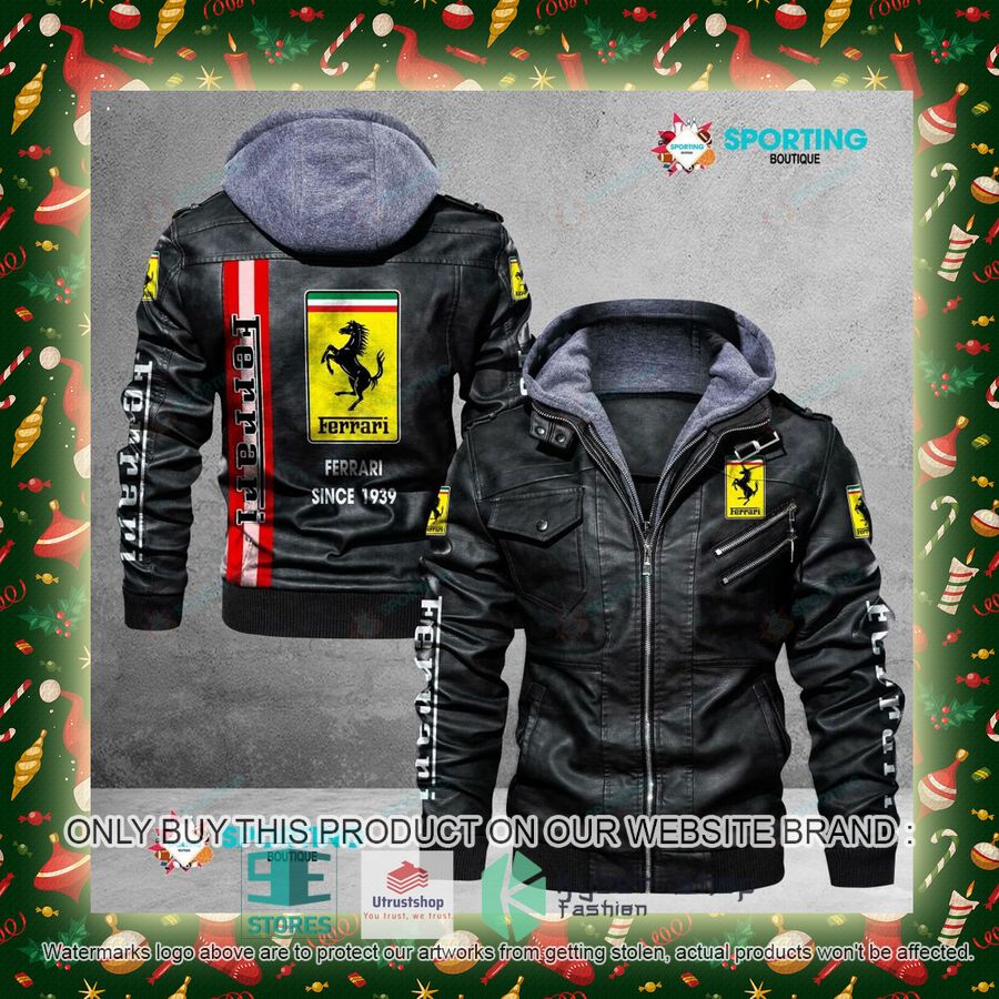 NEW Ferrari Since 1939 Men Leather Jacket 5 ferrari since 1939 leather jacket 5 6133
