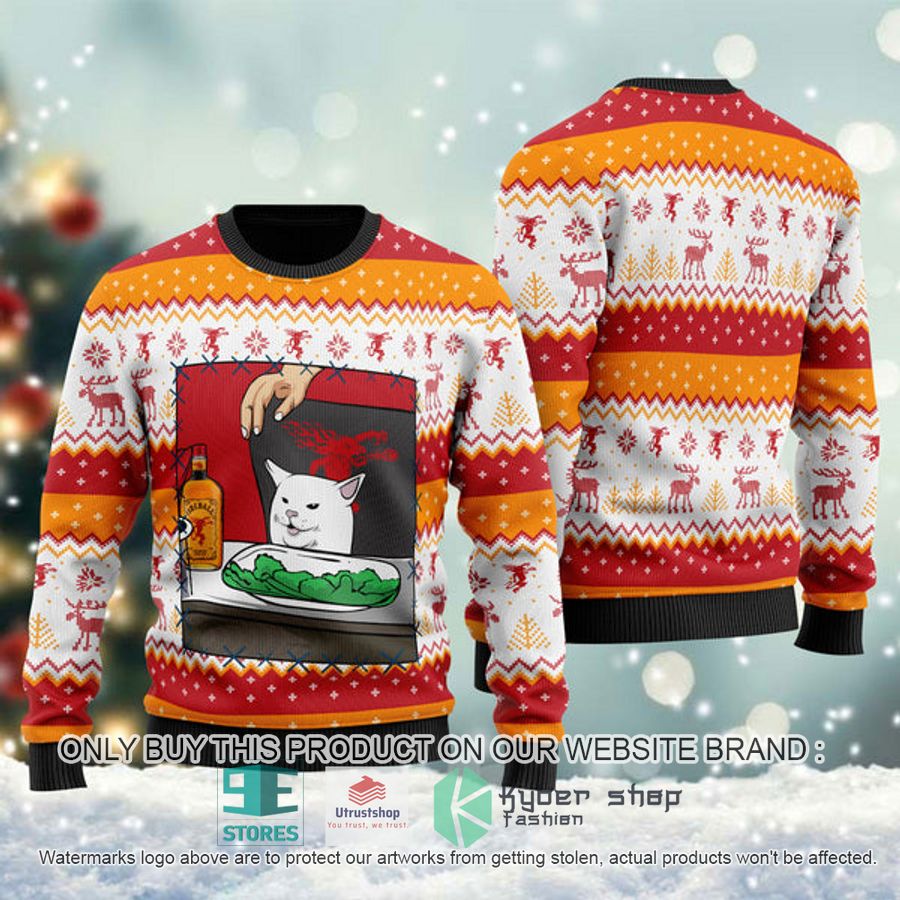 fireball whisky cat meme ugly christmas sweater 1 86669